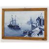 Image 1 : Delft Porcelain Plaque, Harbor Scene