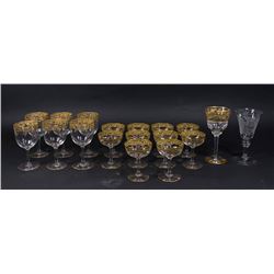 Gold-Encrusted Wine & Champagne Glasses