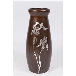 Heintz Sterling Silver on Bronze Vase