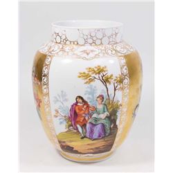 Old Berlin Gilt White Ground Porcelain Vase