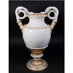 19th C. Meissen Gilt White Ground Urn