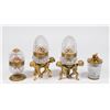 4 French Gilt Bronze Cut Crystal Lighters