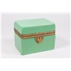 Image 1 : French Gilt Metal Mounted Green Glass Box
