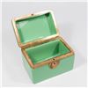 Image 2 : French Gilt Metal Mounted Green Glass Box