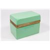 Image 3 : French Gilt Metal Mounted Green Glass Box
