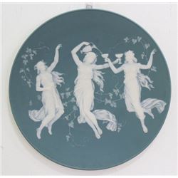 19th C. Mettlach Stoneware Cameo Charger