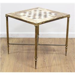 Game Table with Onyx & Brass Base