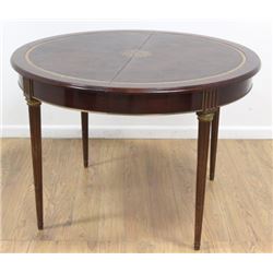 Round Leather Top Extending Table