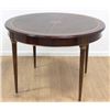 Image 1 : Round Leather Top Extending Table
