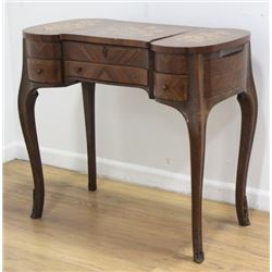 French Style Floral Inlaid 3-Drawer Poudreuse