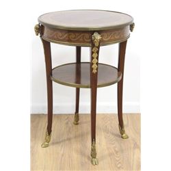 Bronze Mounted Inlaid Round Side Table
