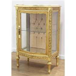 Marble Top Gold Leaf Curio Case