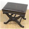Image 1 : Leather Regency Style Cross Leg Footstool
