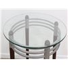 Image 2 : Modern Polished Steel & Wood Round Center Table