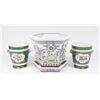 Image 1 : 3 Continental Porcelain Jardinieres