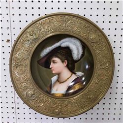 Bronze Mtd. Porcelain Portrait Plate