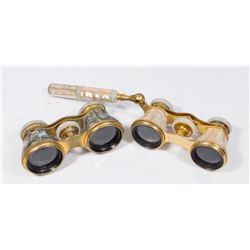 2 French Mother of Pearl Veneered Opera Glasses