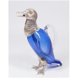 Blue Glass Bird Decanter
