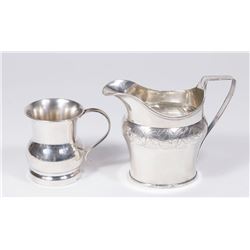 2 Antique Silver Creamers