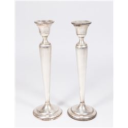 Pair Sterling Silver Weighted Candlesticks