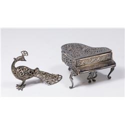 2 Miniature Sterling Silver Objects