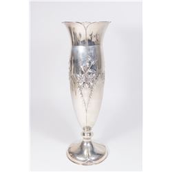 Sterling Silver Vase with Repousse Design