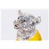 Image 2 : Yellow Glass Bear Jar with Silvered Head