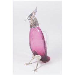 Blue Glass Bird-Shaped Figural Decanter