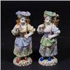 Image 1 : 2 Meissen Figures, Girls Carrying Geese in Baskets