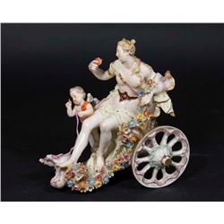 Meissen Grouping, Venus & Cupid on Chariot