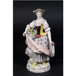 Meissen Porcelain Girl with Flowers