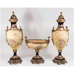 3-Piece Sèvres Style Console Set