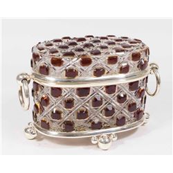 Silvered Glass Casket with Handles