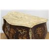 Image 3 : Pair Small Marble Top Floral Inlaid Commodes