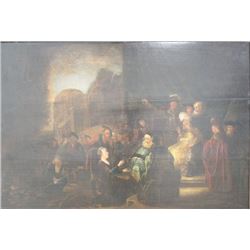 18th/19th C. Panel, Greeting the King