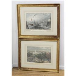 W.H. Bartlett, Pair Hand-Colored Engravings