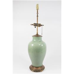 Chinese Celadon Vase with Fish Design