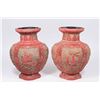 Image 1 : Pair Cinnabar Style Vases