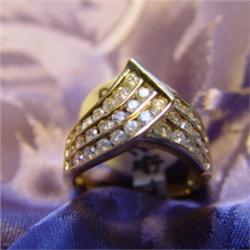 Ladies Channel Cluster Diamond Ring