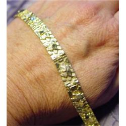 Mans Gold Nugget Bracelet