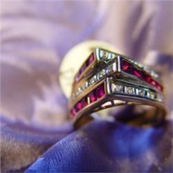 Ladies Channel Set Ruby & Diamond Ring