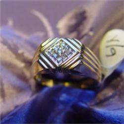 Mans Diamond Cluster Ring