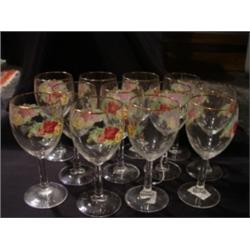 12 Royal Doulton Wine Goblets, Roses