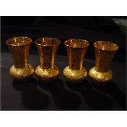 Set of 4 Gold Bud Vases ?Tiffin?