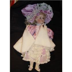 Victorian Porcelain Doll in Lavender