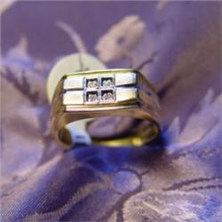 Mans 4 Diamond Ring