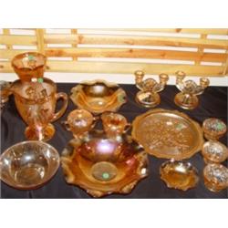 Herring Bone Iris Pattern Carnival Glass