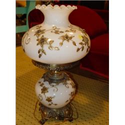 Gone w/Wind Lamp w/Applied Flowers