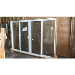 4-Panel Patio Sliding Glass Doors w/Screen - White, Vinyl, 117-13/16” x 79-3/4" $1258 Retail