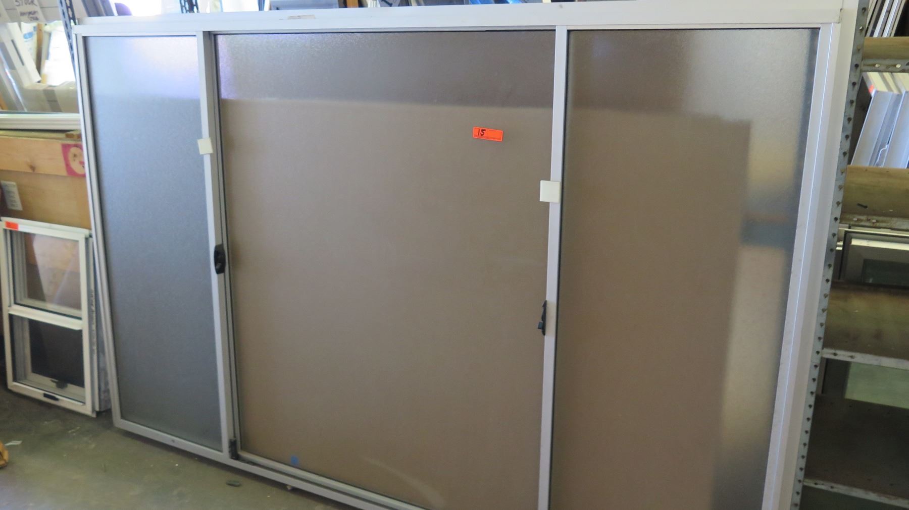 Tri-Panel Sliding Glass Window w/Screen - Clear Anodized, 94-1/2 x 59-7 ...